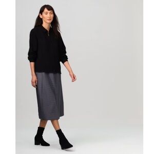 Eileen Fisher 100% Silk Habutai Quilted A-Line Skirt Small MSRP $278